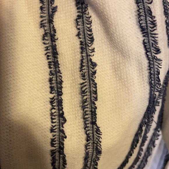 NWT LOFT dress, midi length, cream with navy eyelash stripes. Perfect for work! - Picture 3 of 4